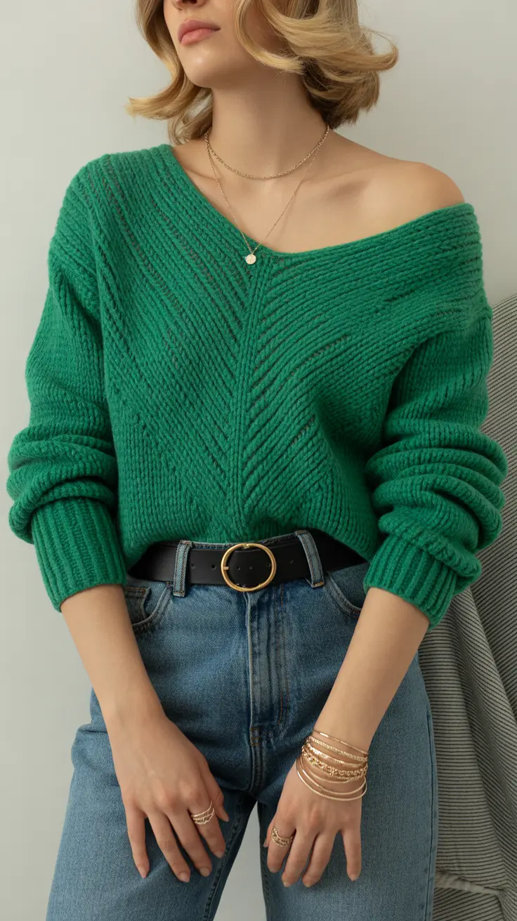 Trendy sweater outfits 2026 Emerald Lines