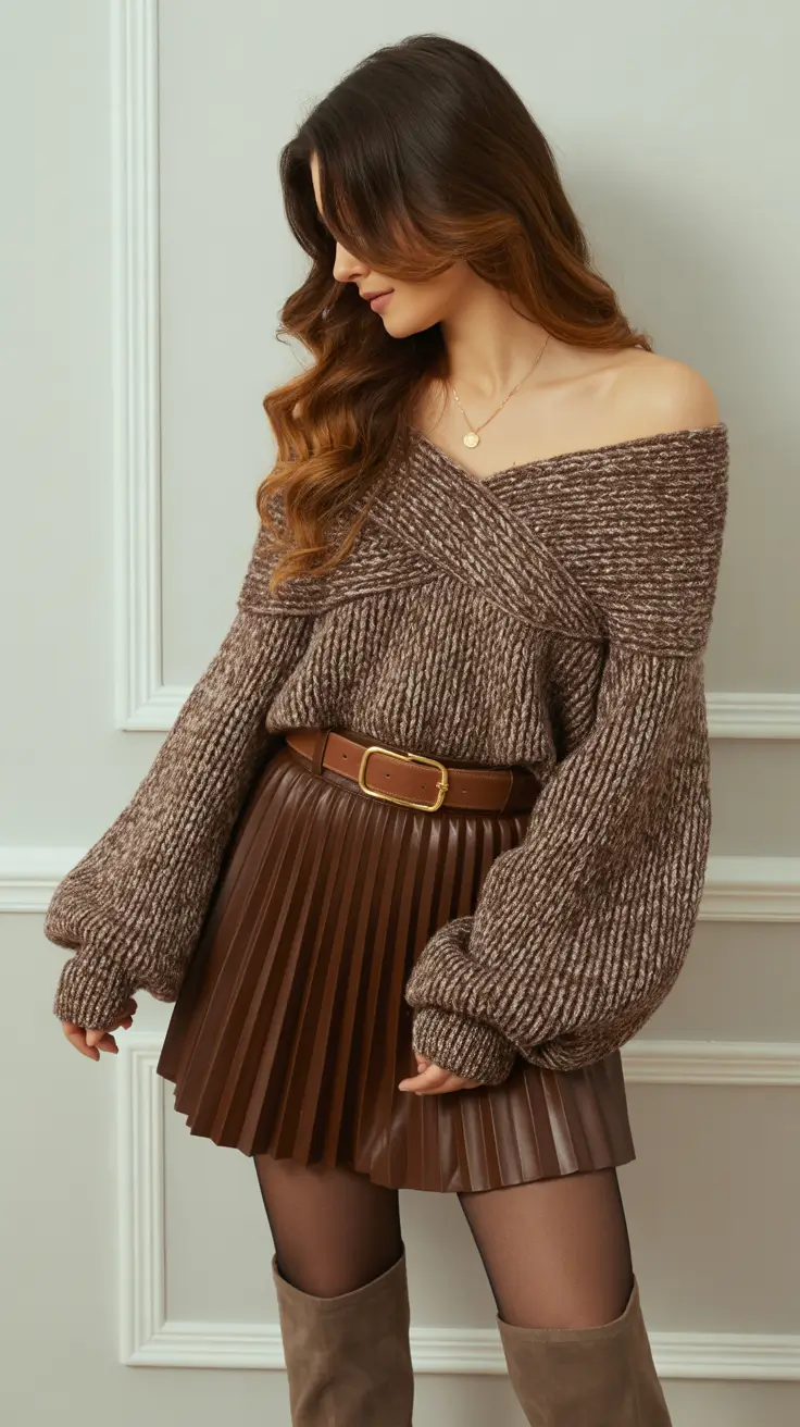 Trendy sweater outfits 2026 Chocolate Luxe
