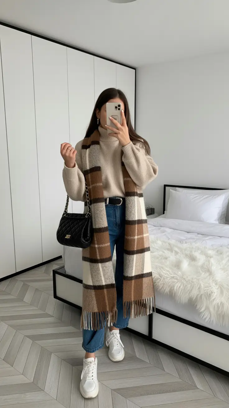 cold weather outfits for work Scarf Season Essentials
