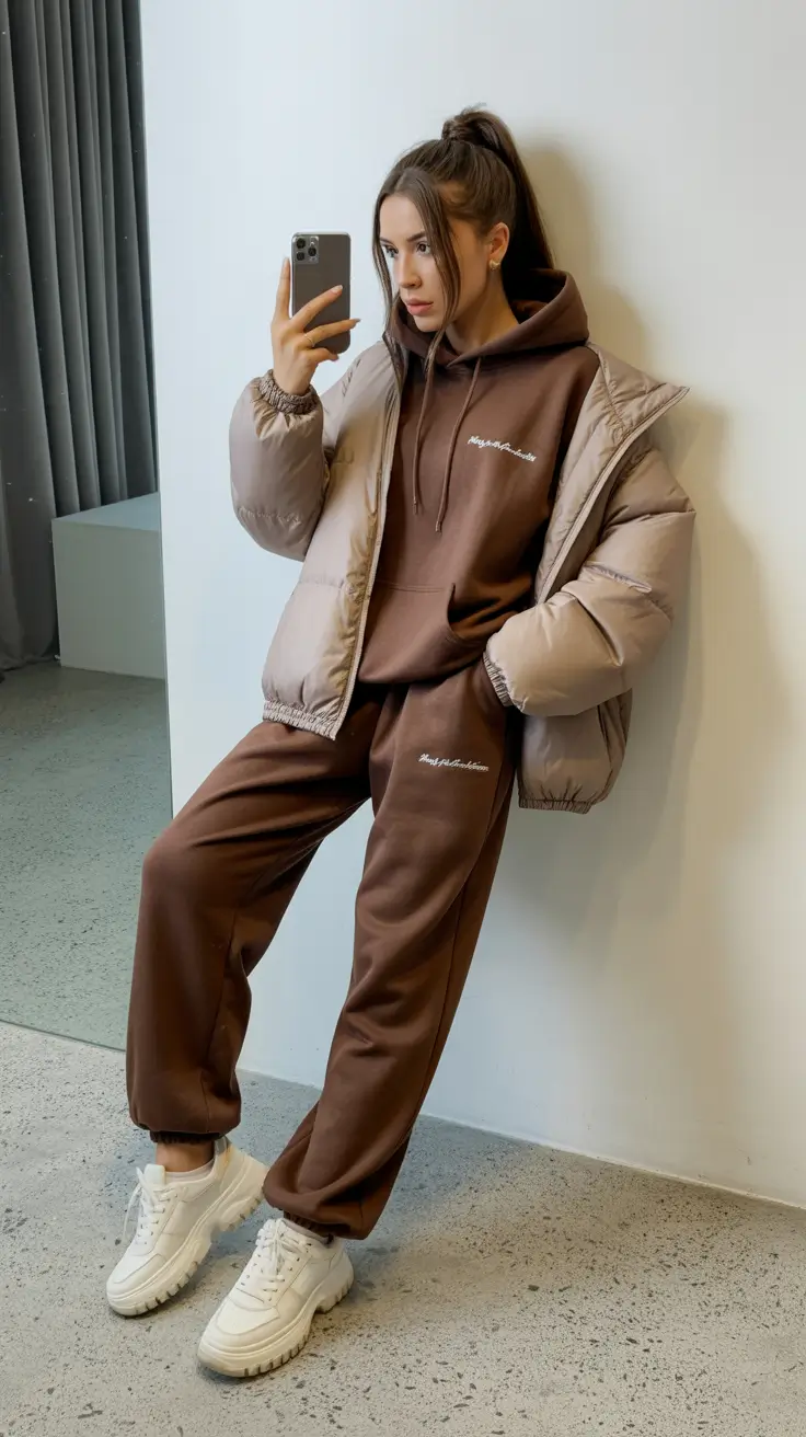 cold weather outfits casual Chocolate Comfort Mode