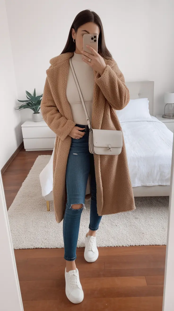 cold weather outfits casual Coffee-Toned Comfort