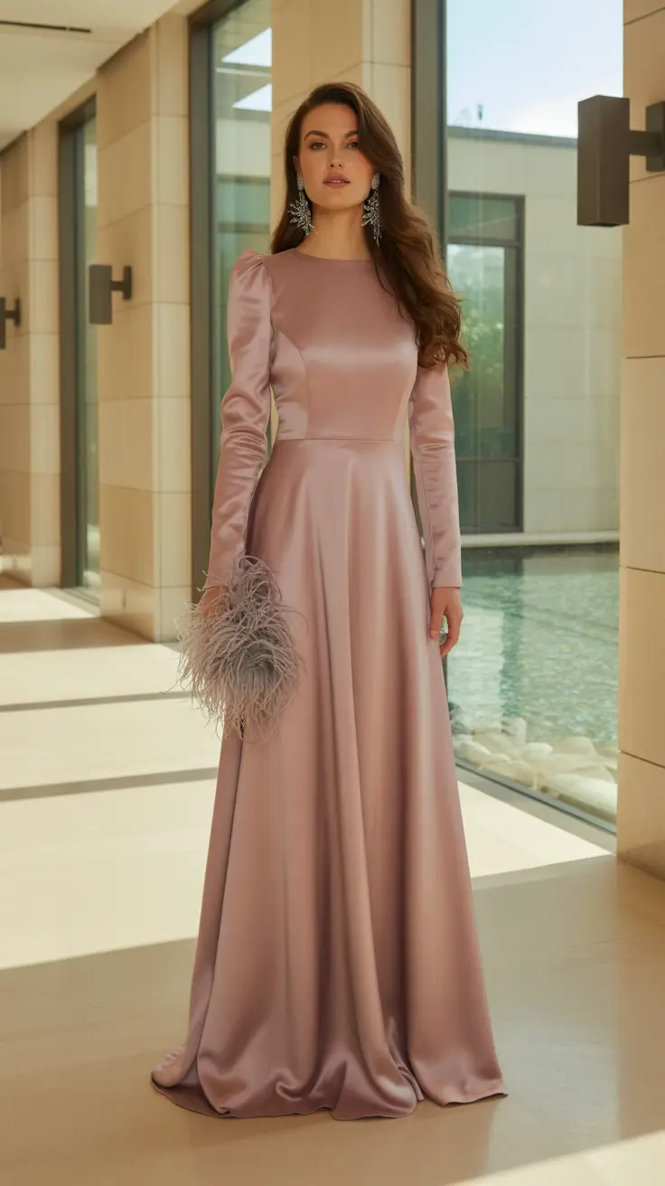 Wedding guest outfit ideas 2026 Soft Mauve Grace for Timeless Evenings