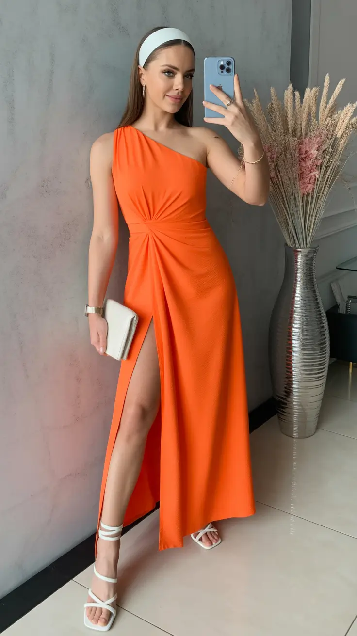 Wedding guest outfit ideas 2026 Tangerine Glow for Summer Celebrations