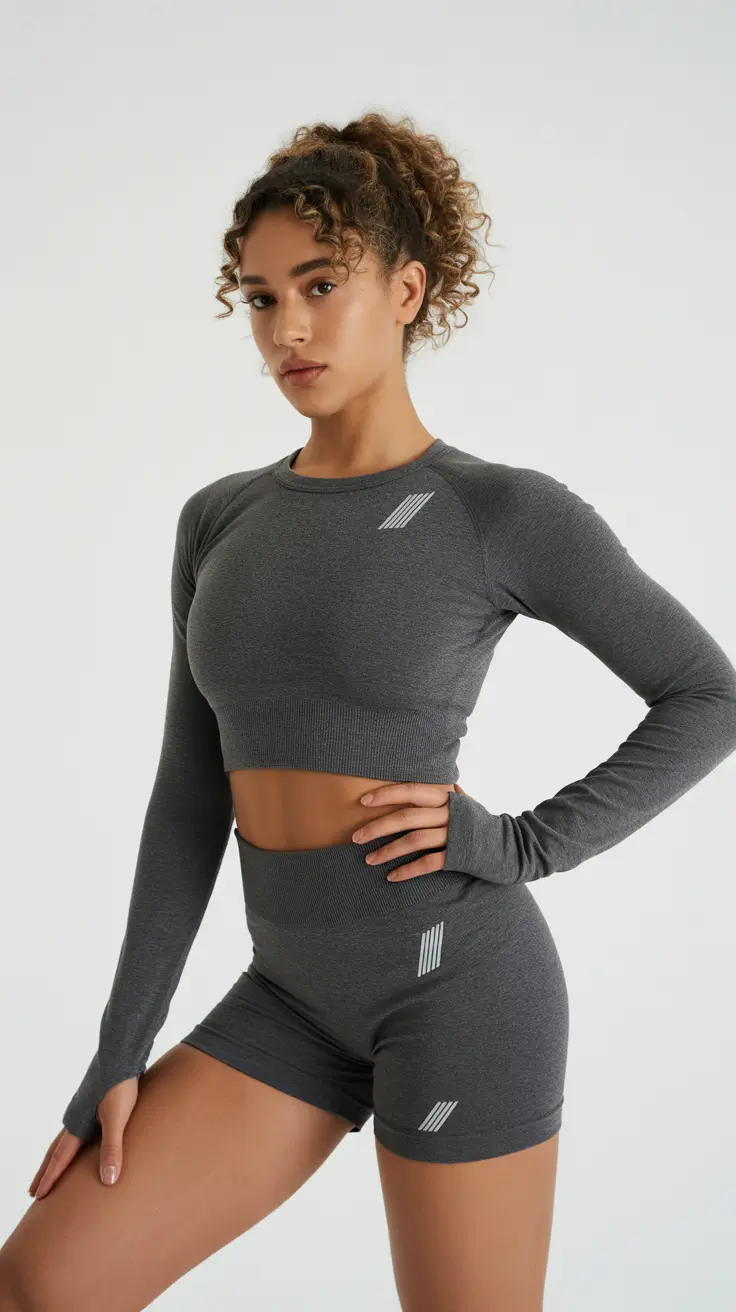 workout outfits women Charcoal Strength Set