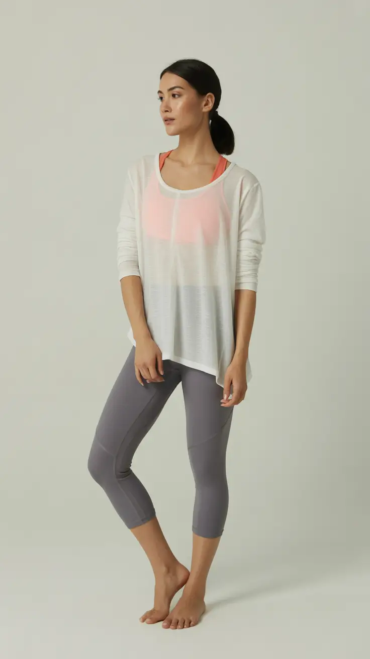 workout outfits women Breezy Layers with Coral Pop