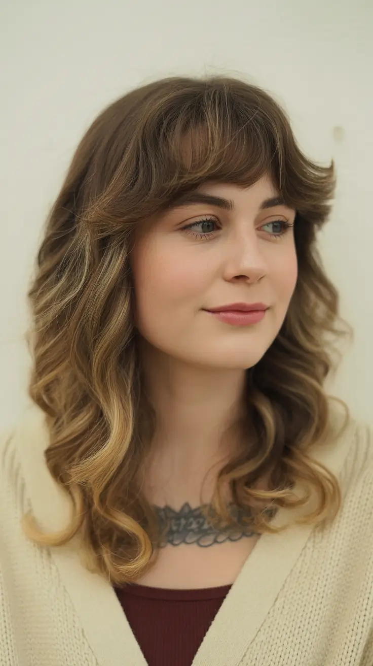 haircuts-for-wavy-hair-2026-Soft-Curtain-Layers-with-Airy-Bangs