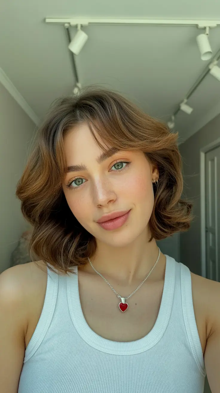 lob haircut with curtain bangs Flipped Ends and Soft Curtain Bangs