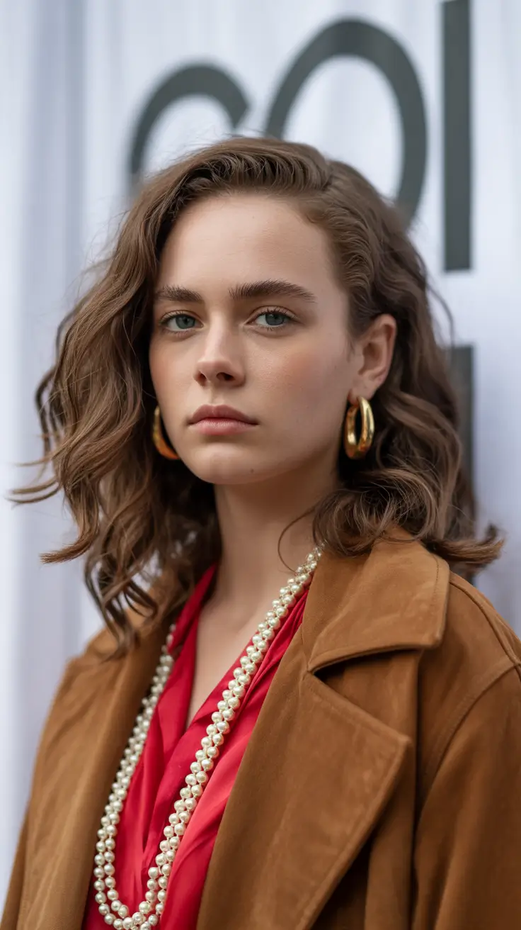 lob haircut brunette Classic Wavy Brilliance