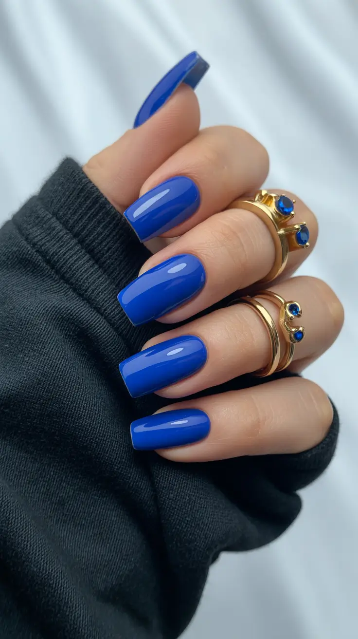blue nail designs 2026 Royal Cobalt Gloss