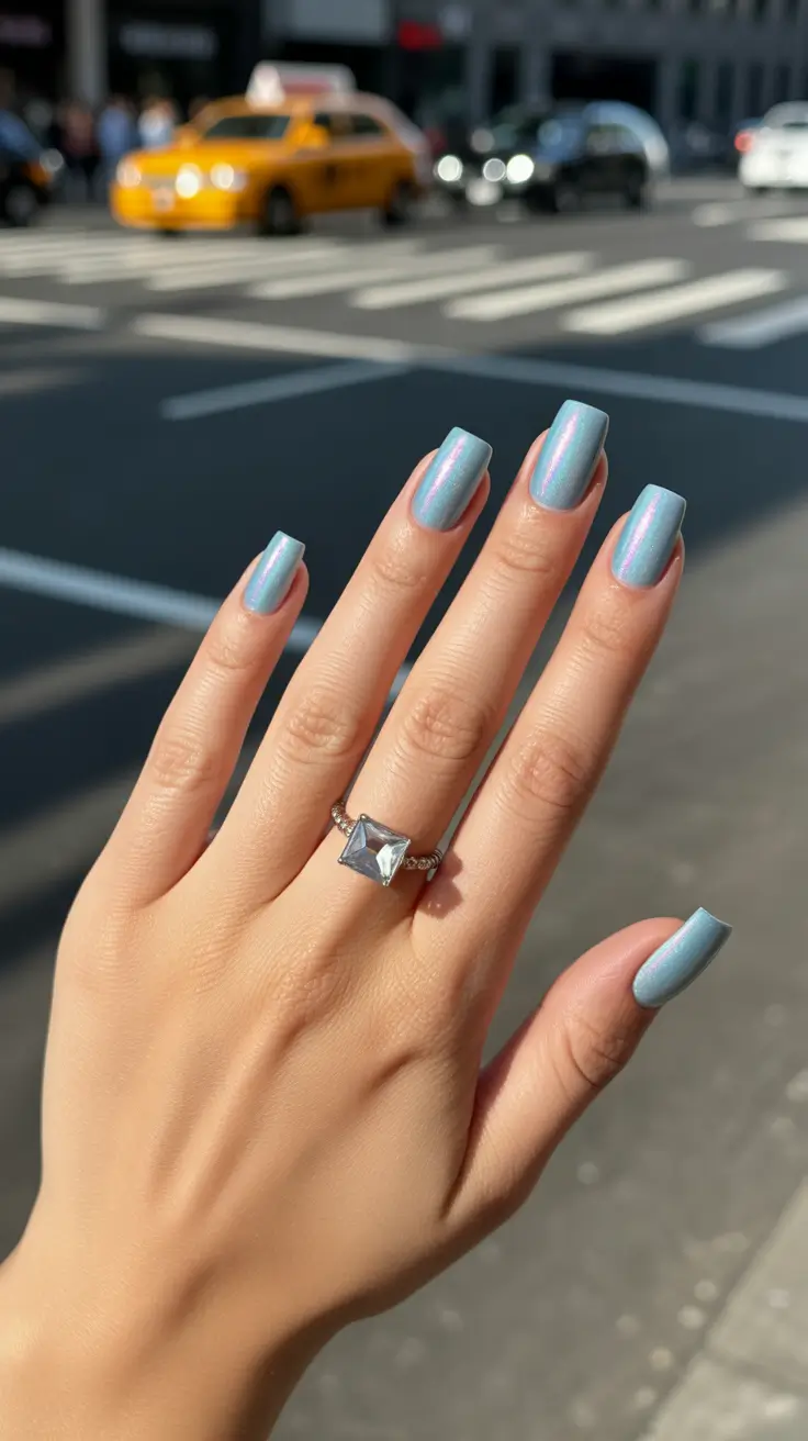 blue nail designs 2026 Citylight Blue Pearl