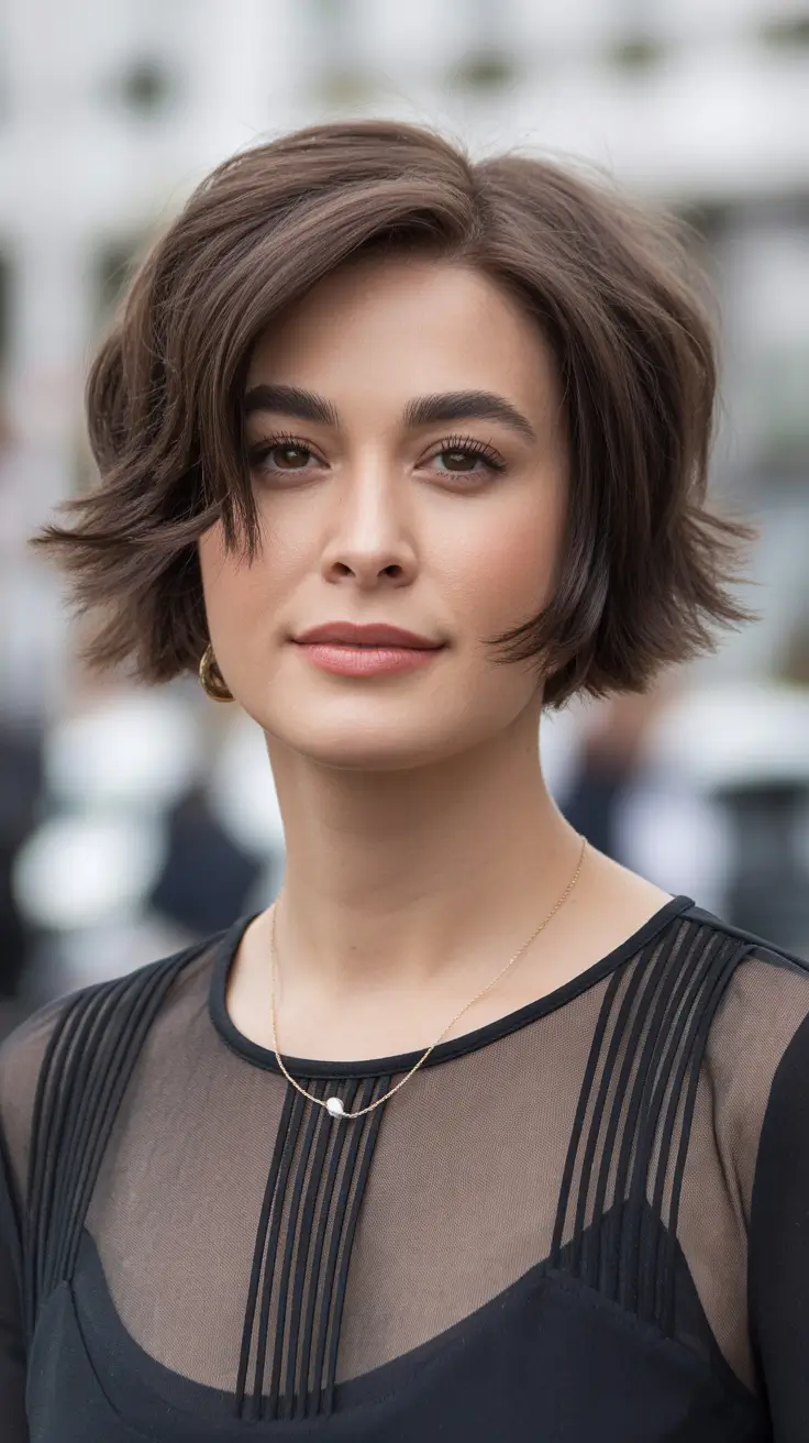 choppy bob haircut inspiration 2026 Textured Confidence with Airy Ends