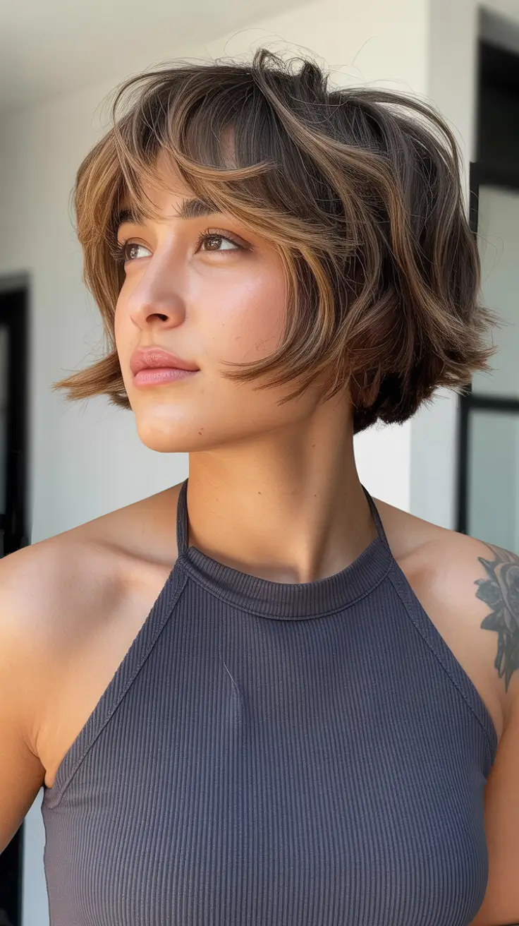 choppy bob haircut inspiration 2026 Golden Texture and Movement