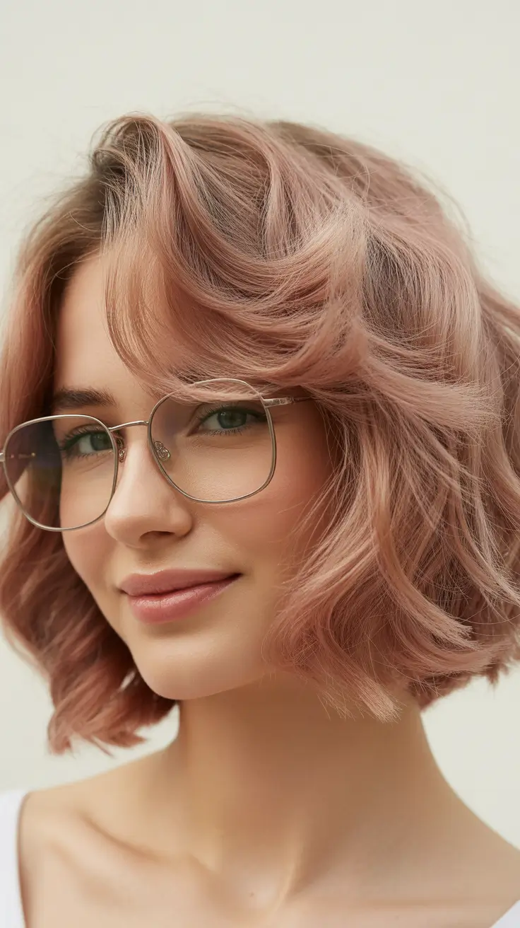 choppy bob haircut inspiration 2026 Rosy Dimension and Subtle Movement