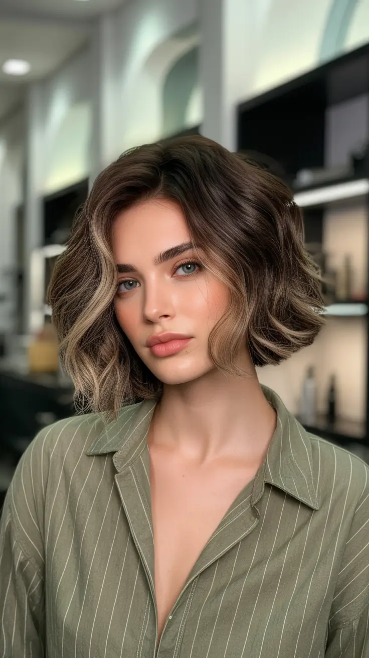 choppy bob haircut inspiration 2026 Two-Tone Glow and Polished Ends