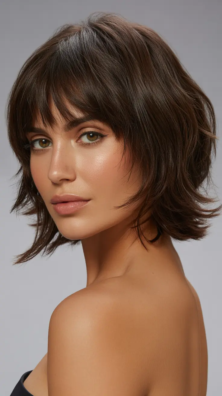 choppy bob haircut inspiration 2026 Feathered Fringe and Effortless Edge
