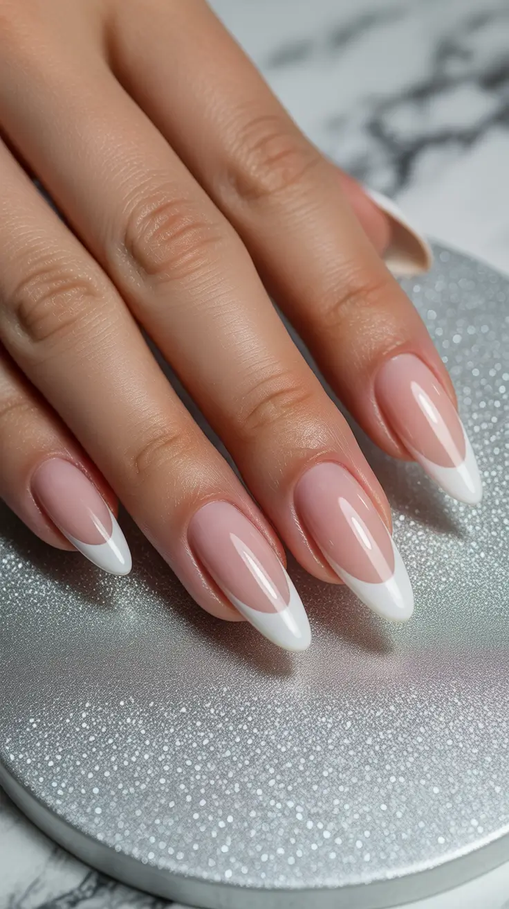 creative french nails 2026 Classic White Precision Tips