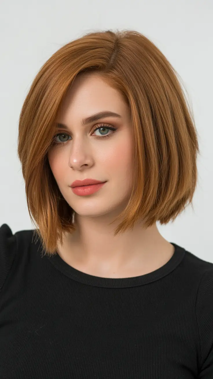 haircuts for thin fine hair straight Rusty Copper Bob with a Smooth Edge