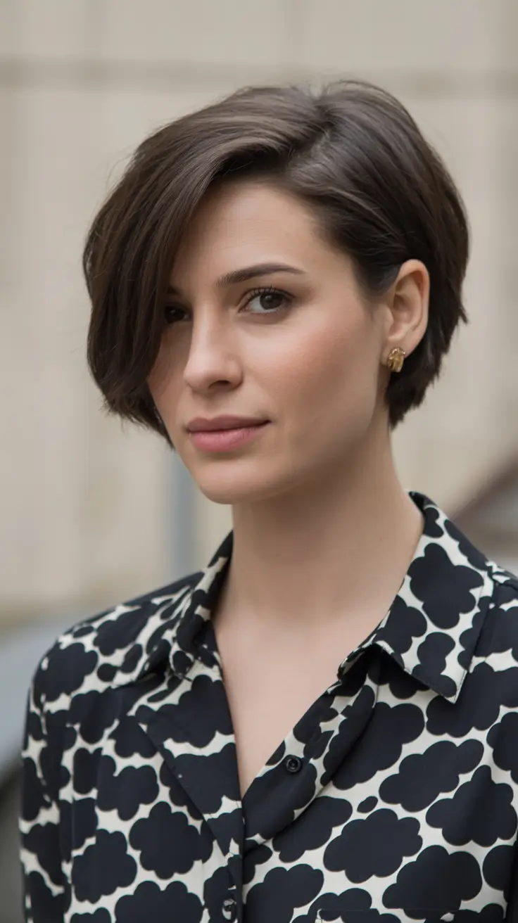 haircuts for thin fine hair short layers Modern Cropped Bob with Layered Crown