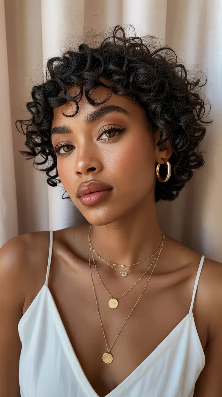 hairstyle trends for black women 2026 Glossy Short Curly Halo