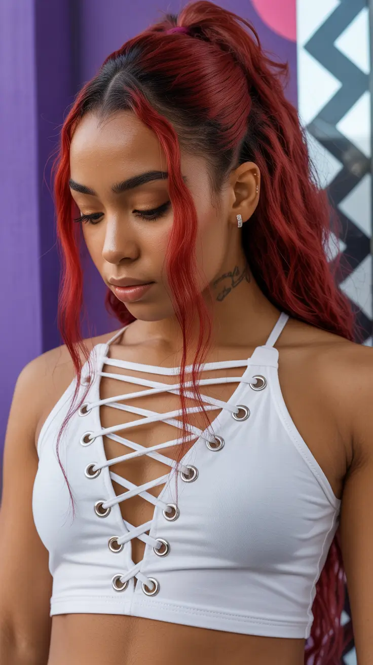 hairstyle trends for black women 2026 Crimson Half-Up Waves