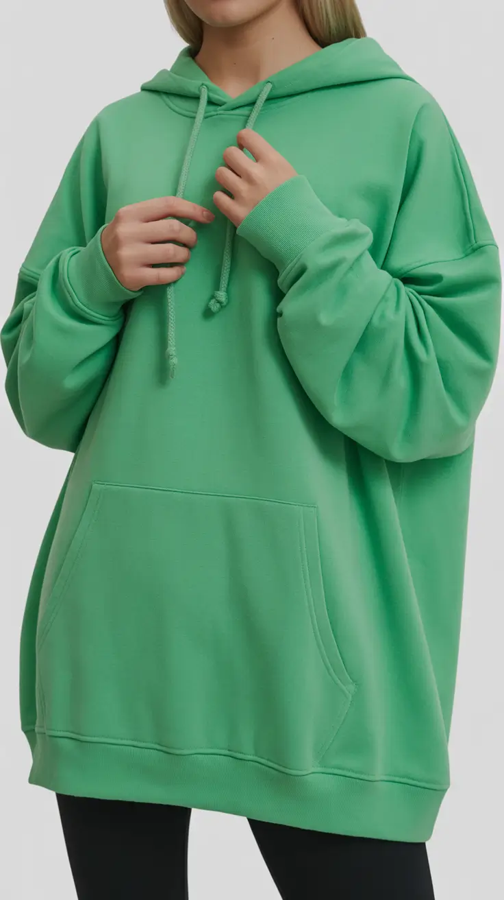 hoodie outfits women Green Glow-Up: The Street Pop Favorite