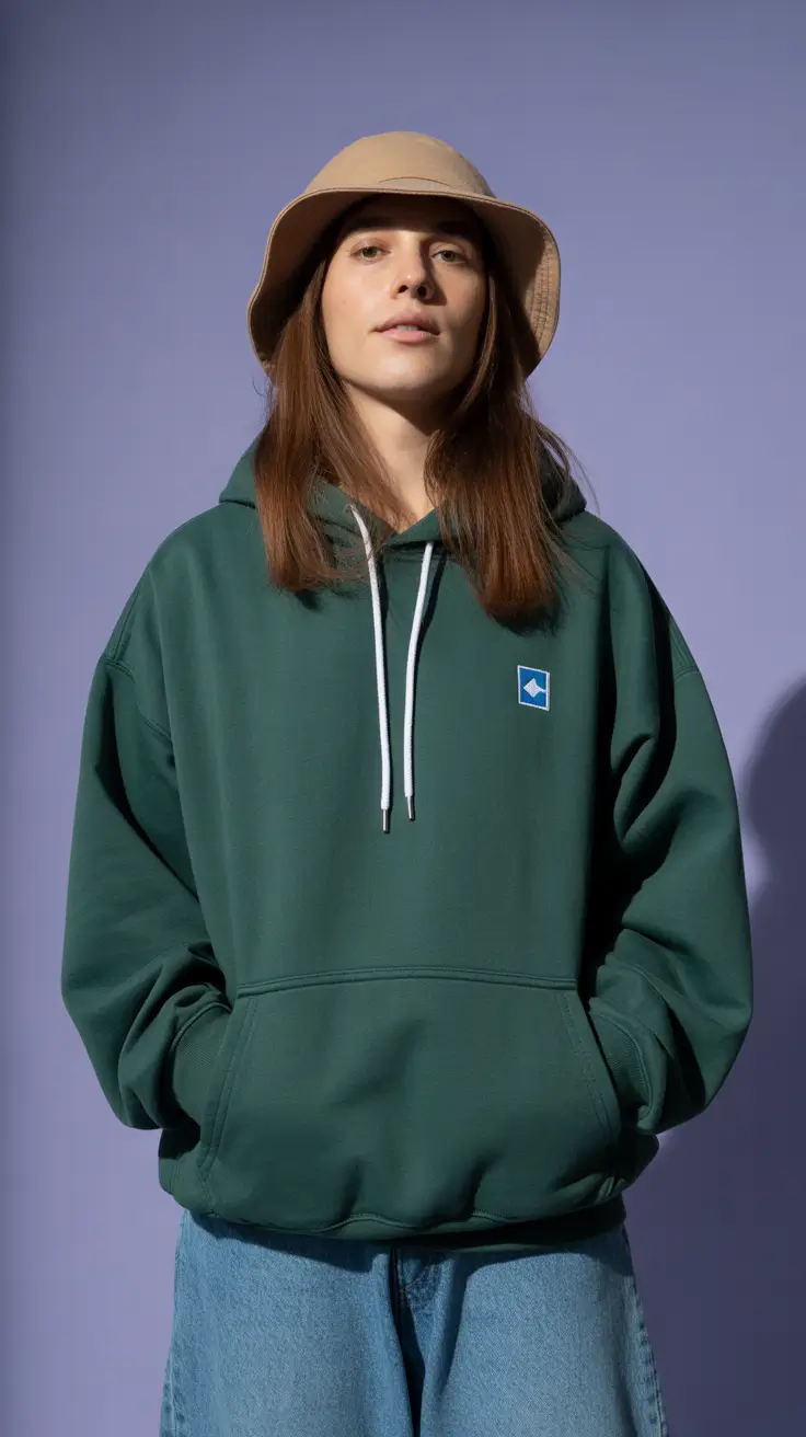 hoodie outfits women Forest Depth: Timeless Green Cool
