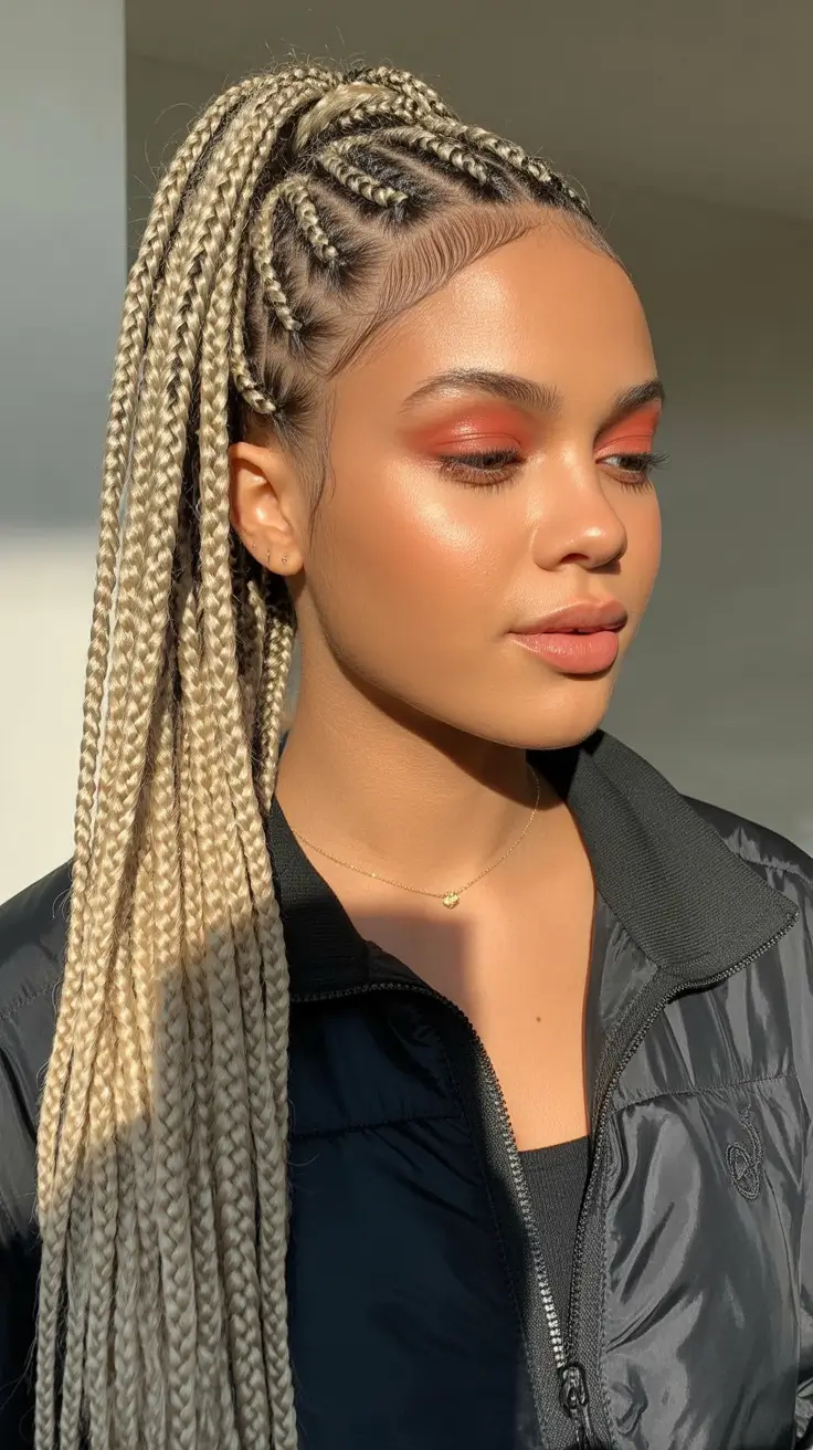 Modern braids hairstyles 2026 Lemonade Feed In braids