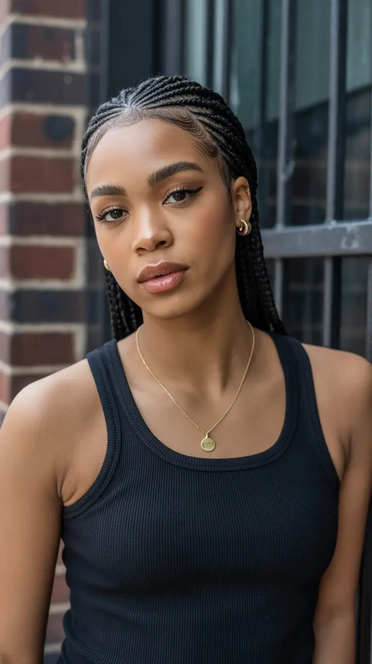 Modern braids hairstyles 2026 Half up braided bun