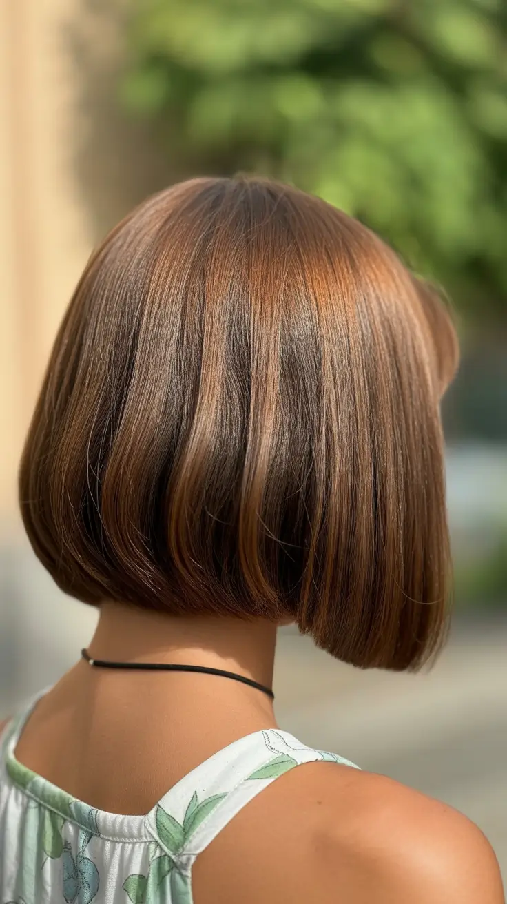 Modern medium-length haircuts 2026 Caramel Precision Bob