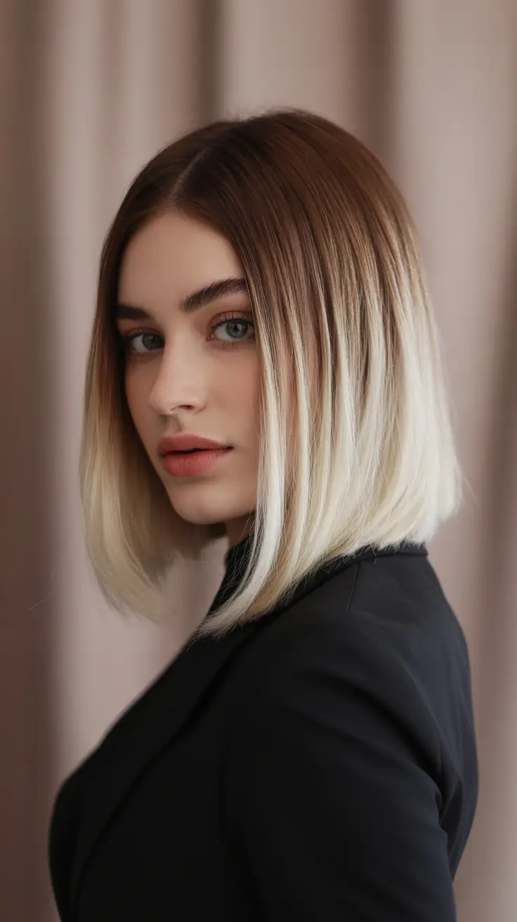 Modern medium-length haircuts 2026 Smoky Rooted Ombre Bob