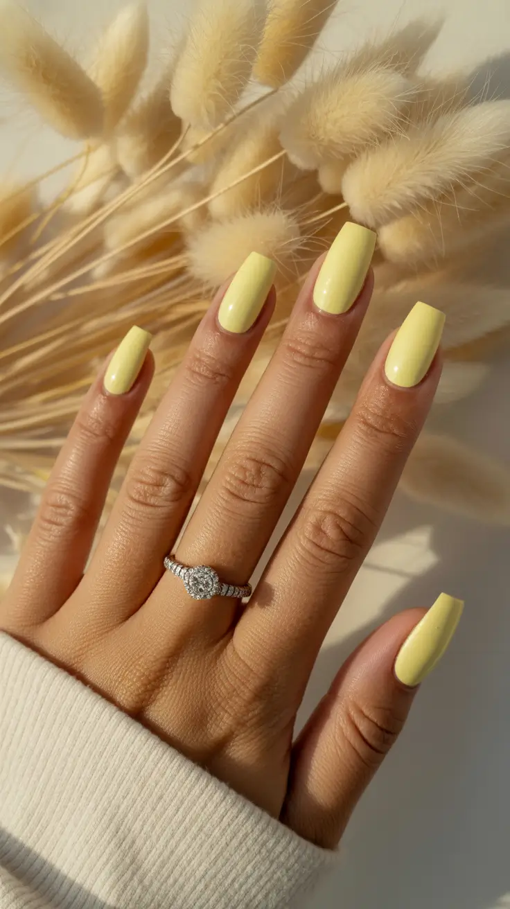 nail colors for brown skin 2026 - Buttercream Pastel Yellow Glow
