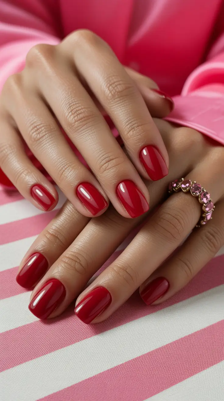 nail colors for pale skin 2026 Classic Strawberry Red
