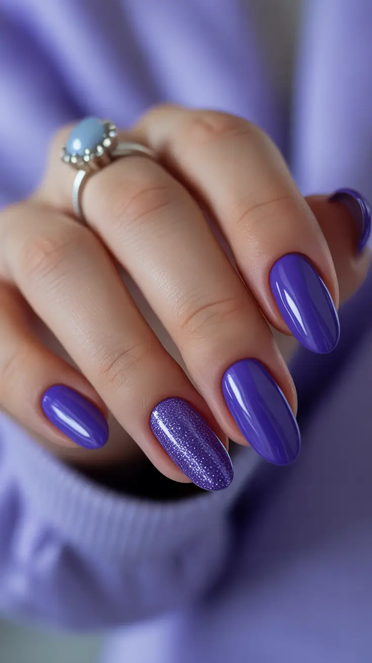 nail colors for pale skin 2026 Cosmic Violet Accent