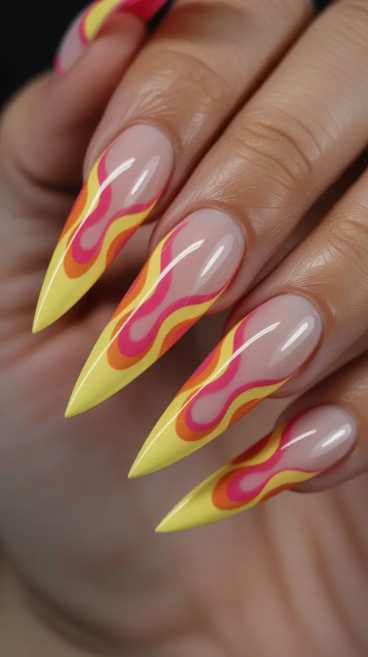 nail colors for pale skin 2026 Summer Flame Waves