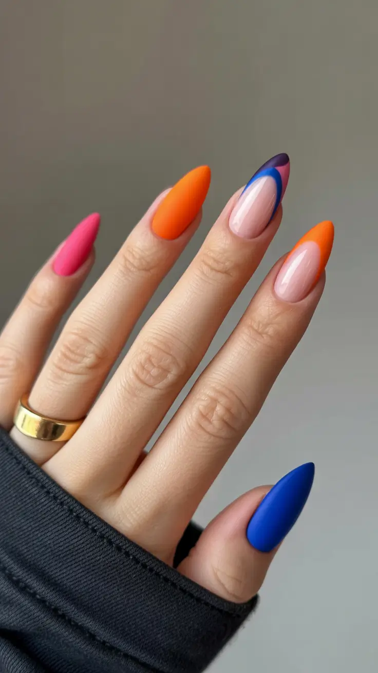 nail colors for pale skin 2026 Chromatic Pop Almonds