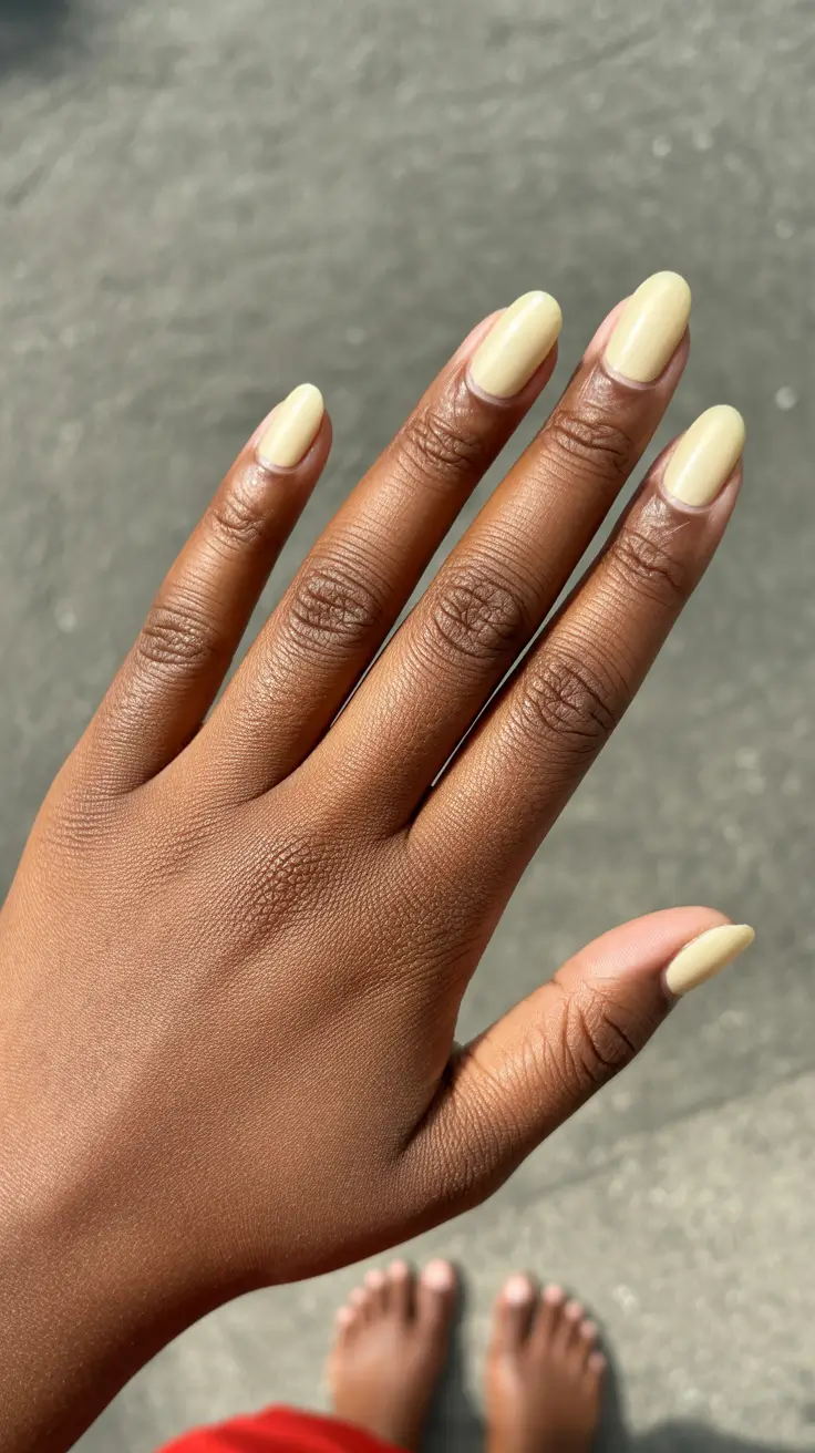 nail colors for tan skin 2026 Soft Buttercream Yellow for Gentle Warmth