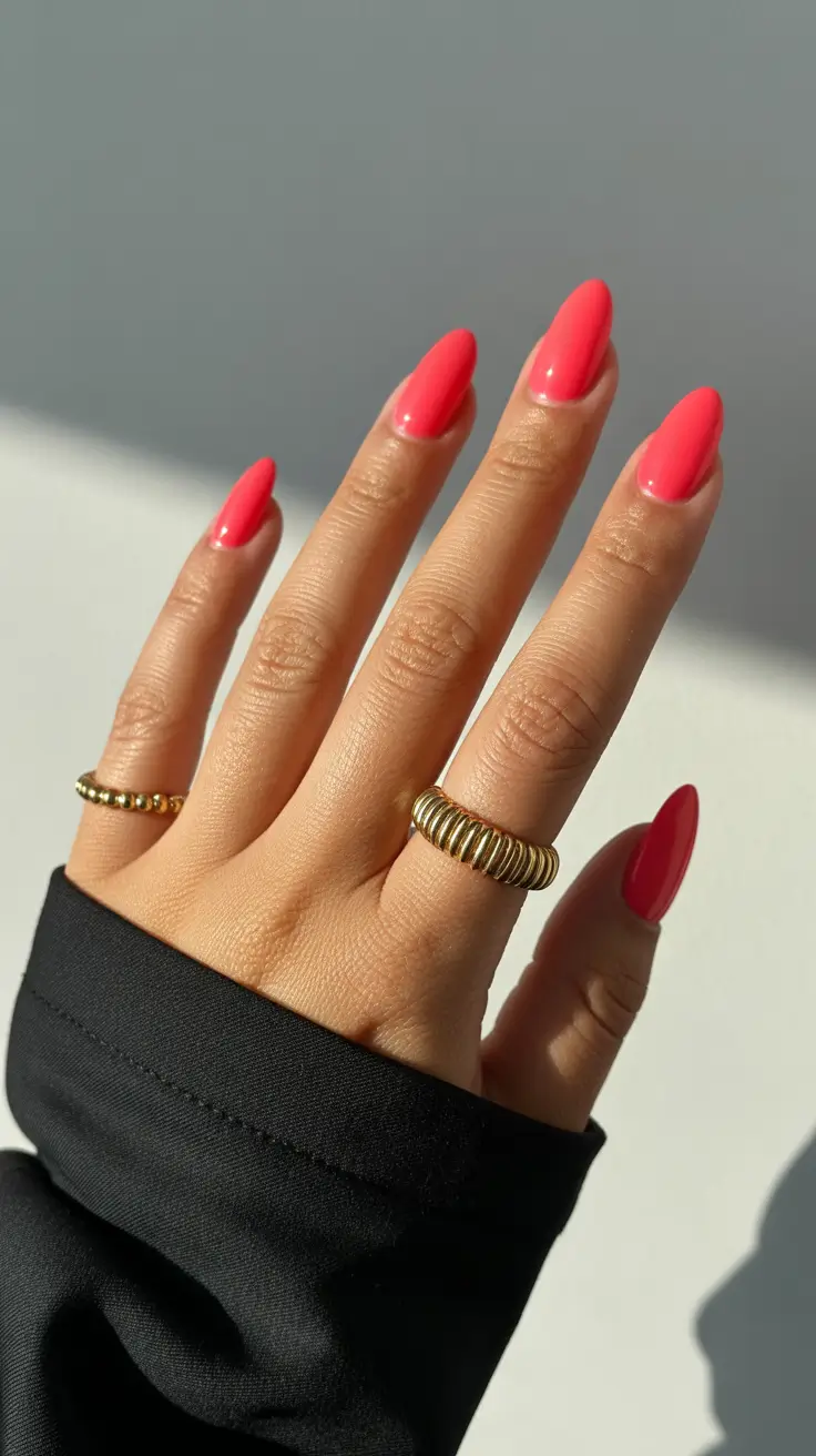 nail colors for tan skin 2026 Watermelon Pink Brightness for Playful Confidence