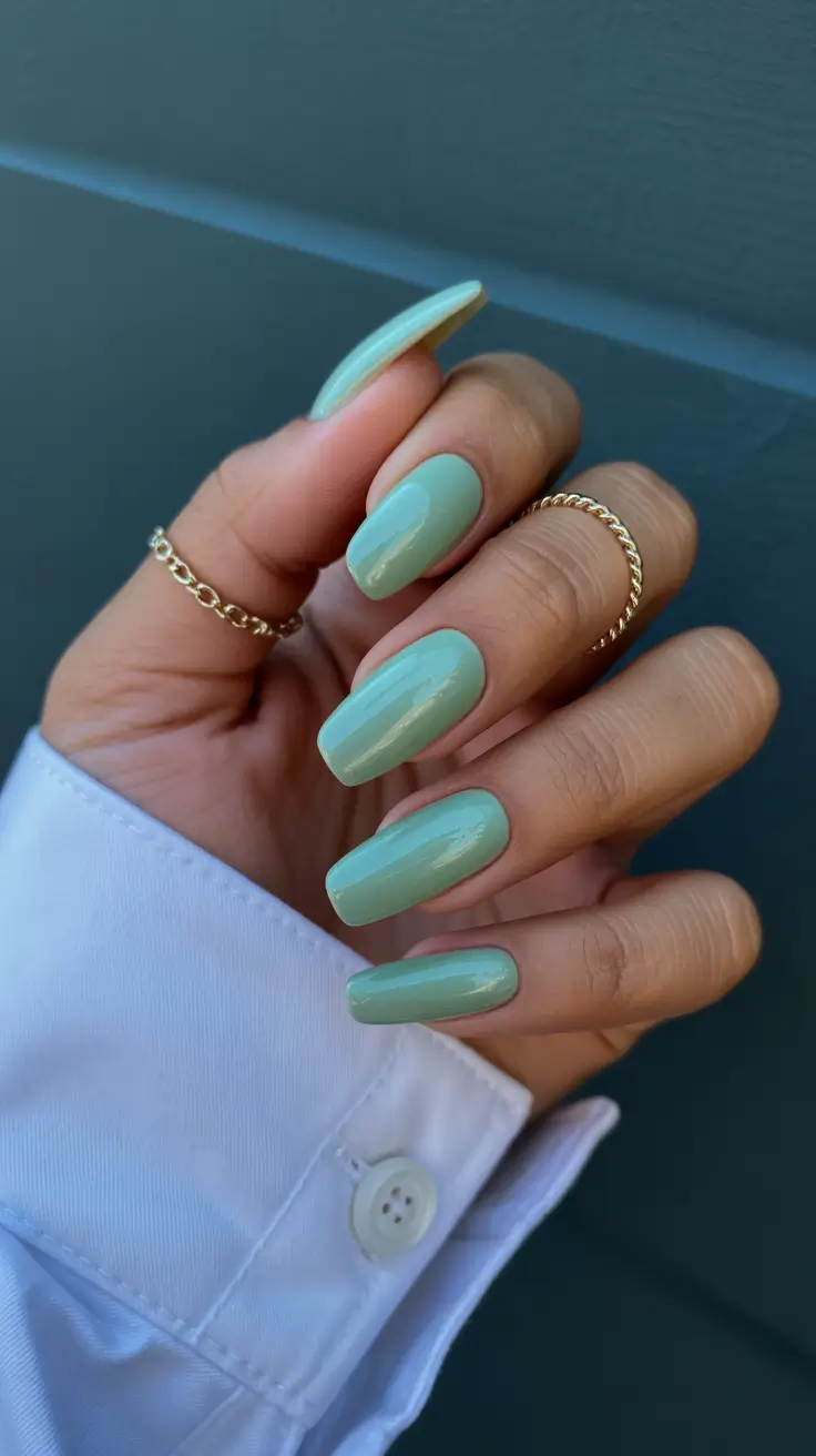 nail colors for tan skin 2026 Soft Pistachio Green for Easy Elegance
