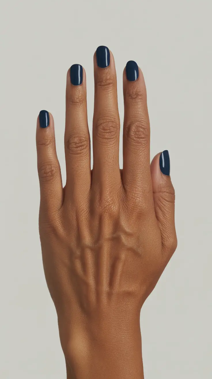 nail colors for tan skin 2026 Midnight Navy for Chic Bold Minimalism