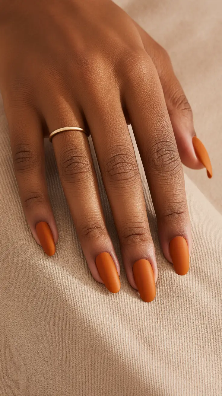 nail colors for tan skin 2026 Terracotta Matte for Warm, Earthy Elegance