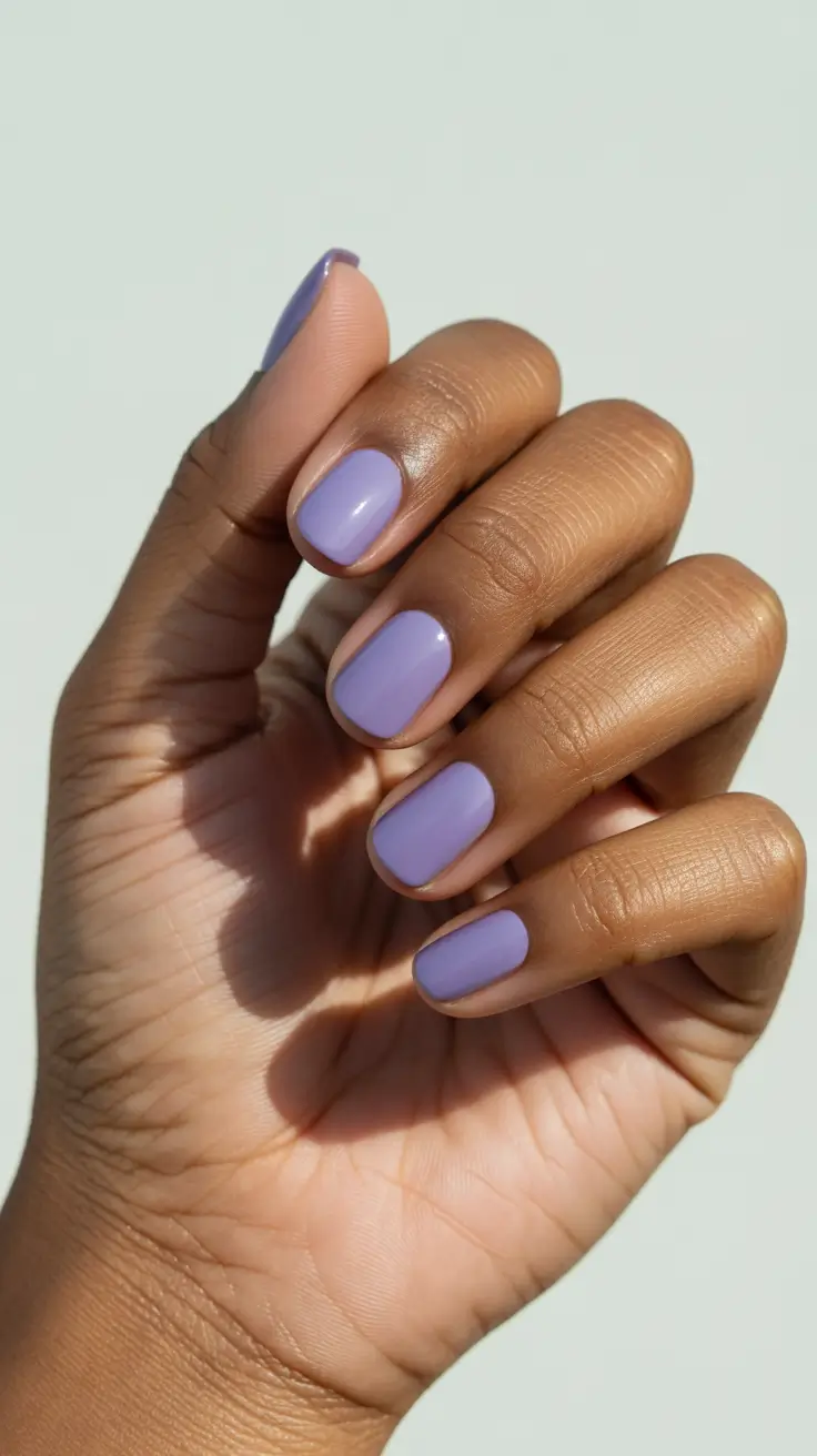 nail colors for tan skin 2026 Soft Lilac Calm for Gentle Chic