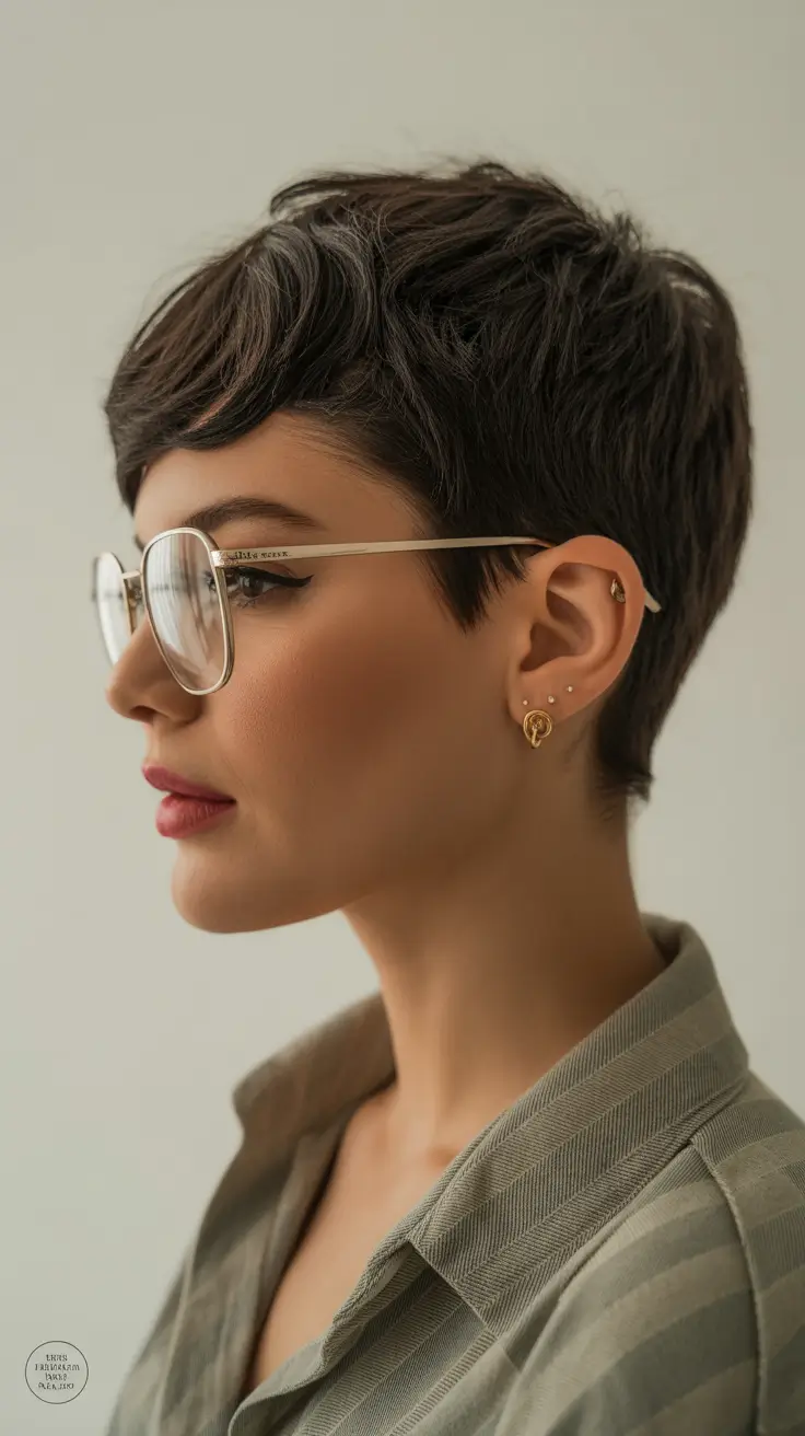 Pixie haircut inspiration 2026 Soft Brown Retro Pixie