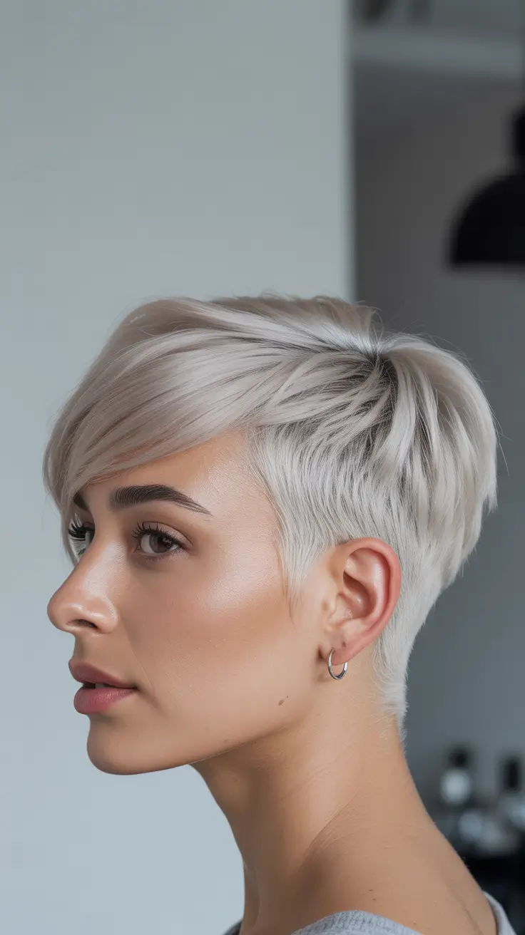 Pixie haircut inspiration 2026 Platinum Spiky Pixie