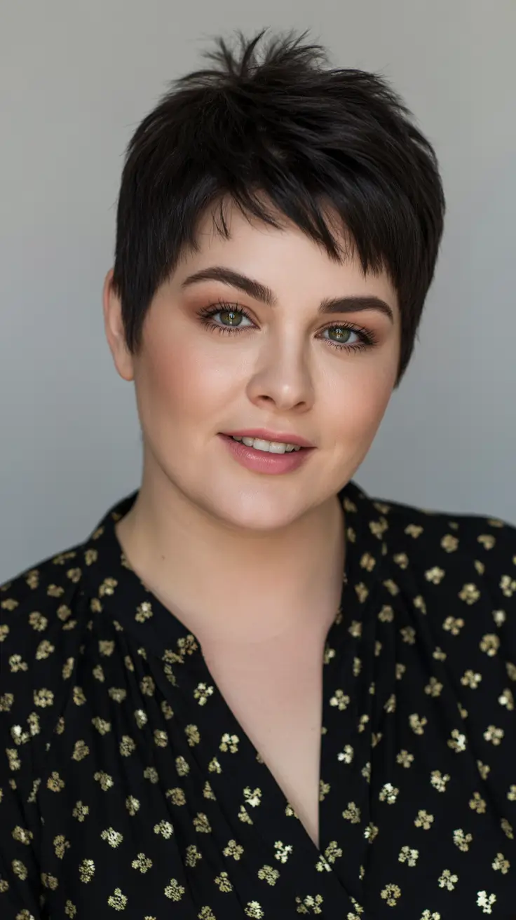 Plus size women haircut ideas 2026 Textured Pixie for Effortless Boldness