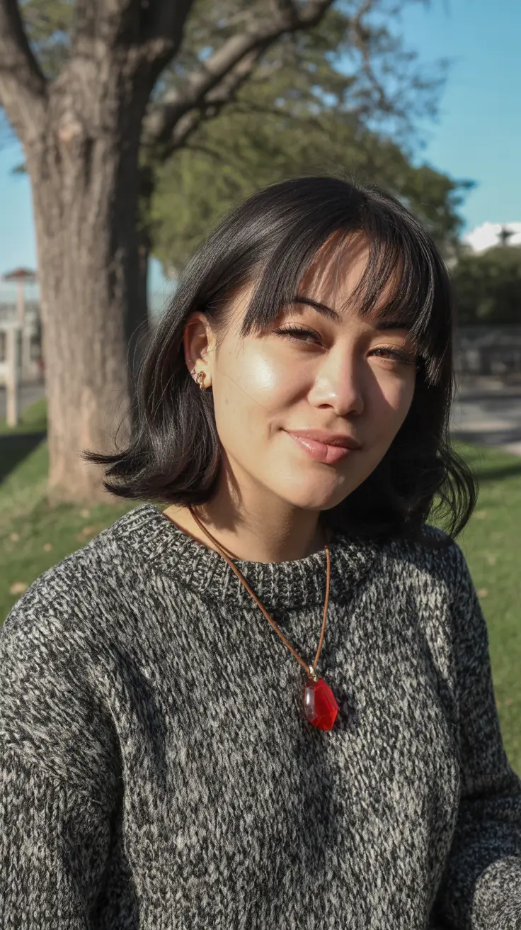 Short Hairstyles Inspiration 2026 Playful Shoulder-Grazing Bob with Light Bangs