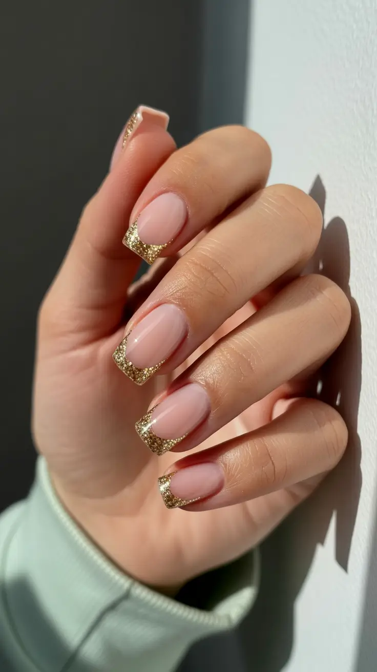 square nail designs 2026 Golden Soft-Glow French Tips for Modern Minimalists
