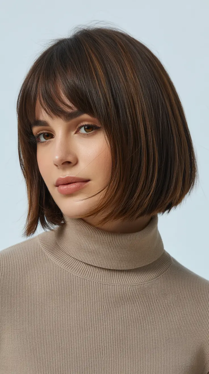 Stylish bob cuts for women 2026 Classic Bob with Soft Bangs and Clean Lines