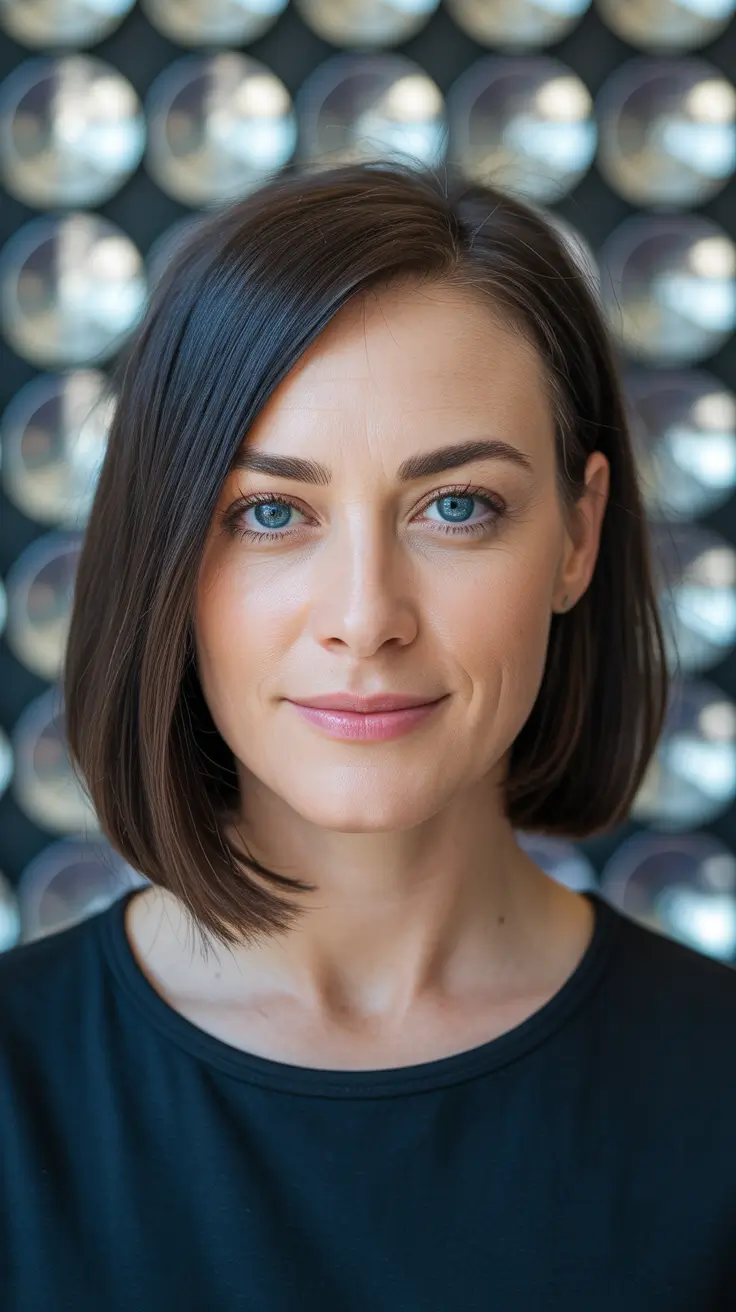 Stylish bob cuts for women 2026 Sleek Dark Bob with Side Part Elegance