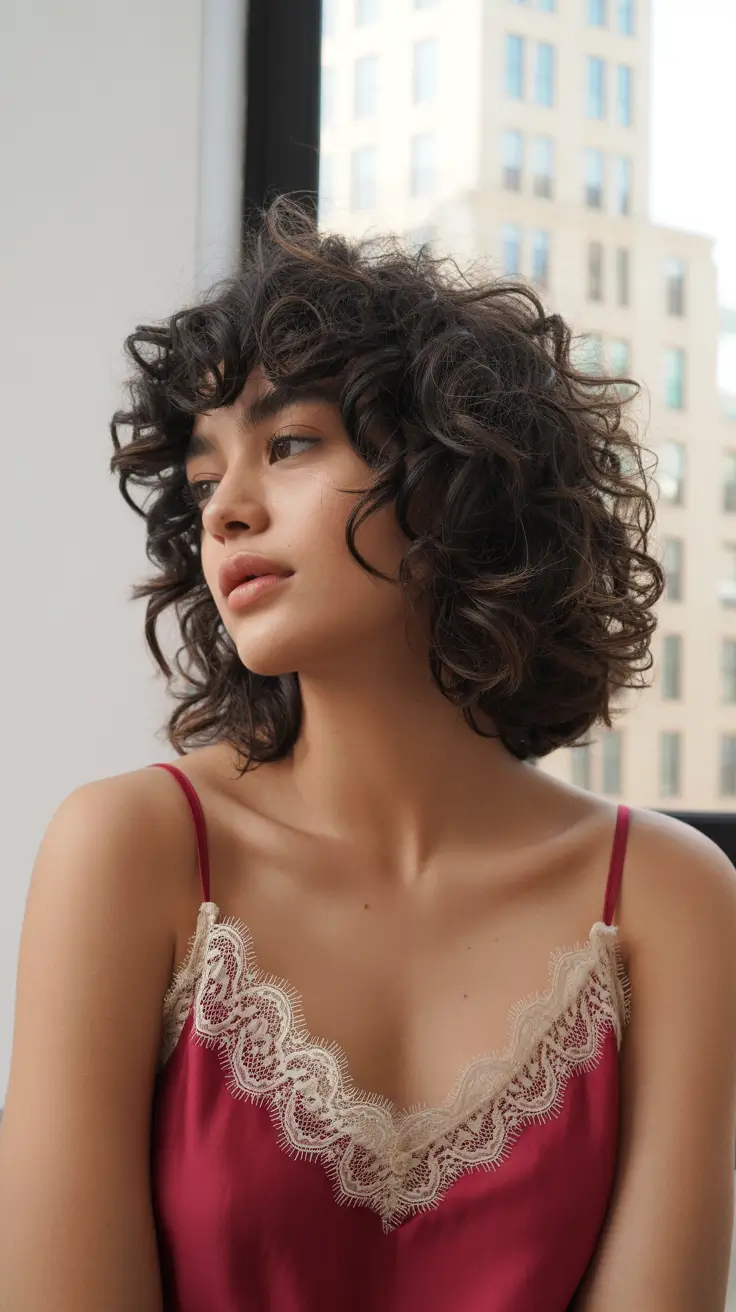 curly hairstyles Layered Parisian Curl Bob with Delicate Movement