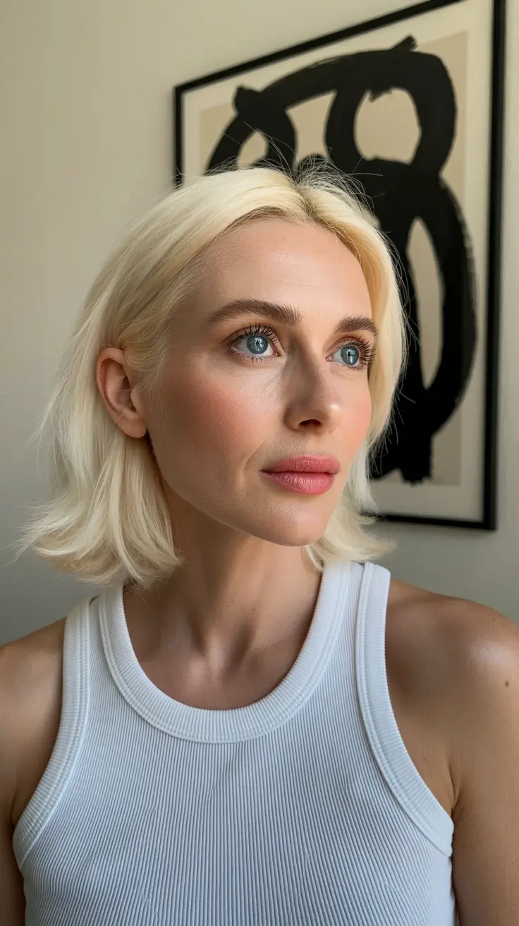 Platinum Short Crop haircuts for women over 40 blonde 2026